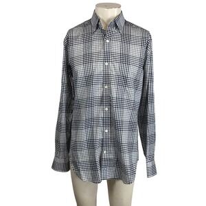 TAILORBYRD COLLECTION Mens Plaid Long Sleeve Button Down Shirt Size M